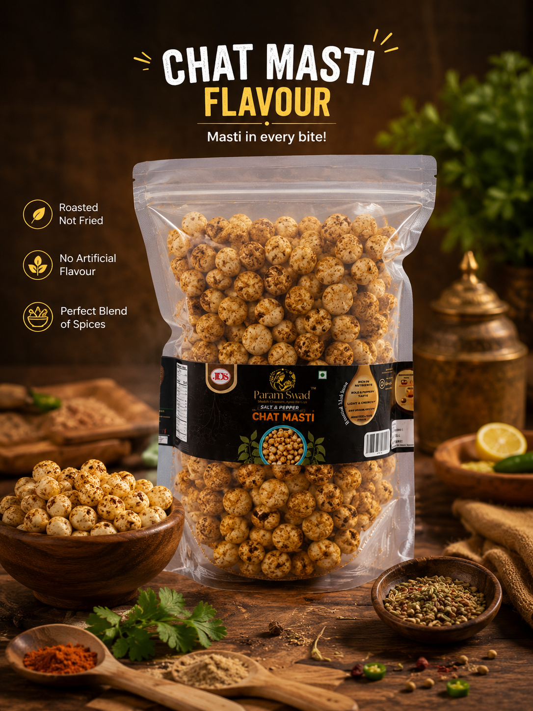 Param Swad Chaat Masti Roasted Makhana 200gm.
