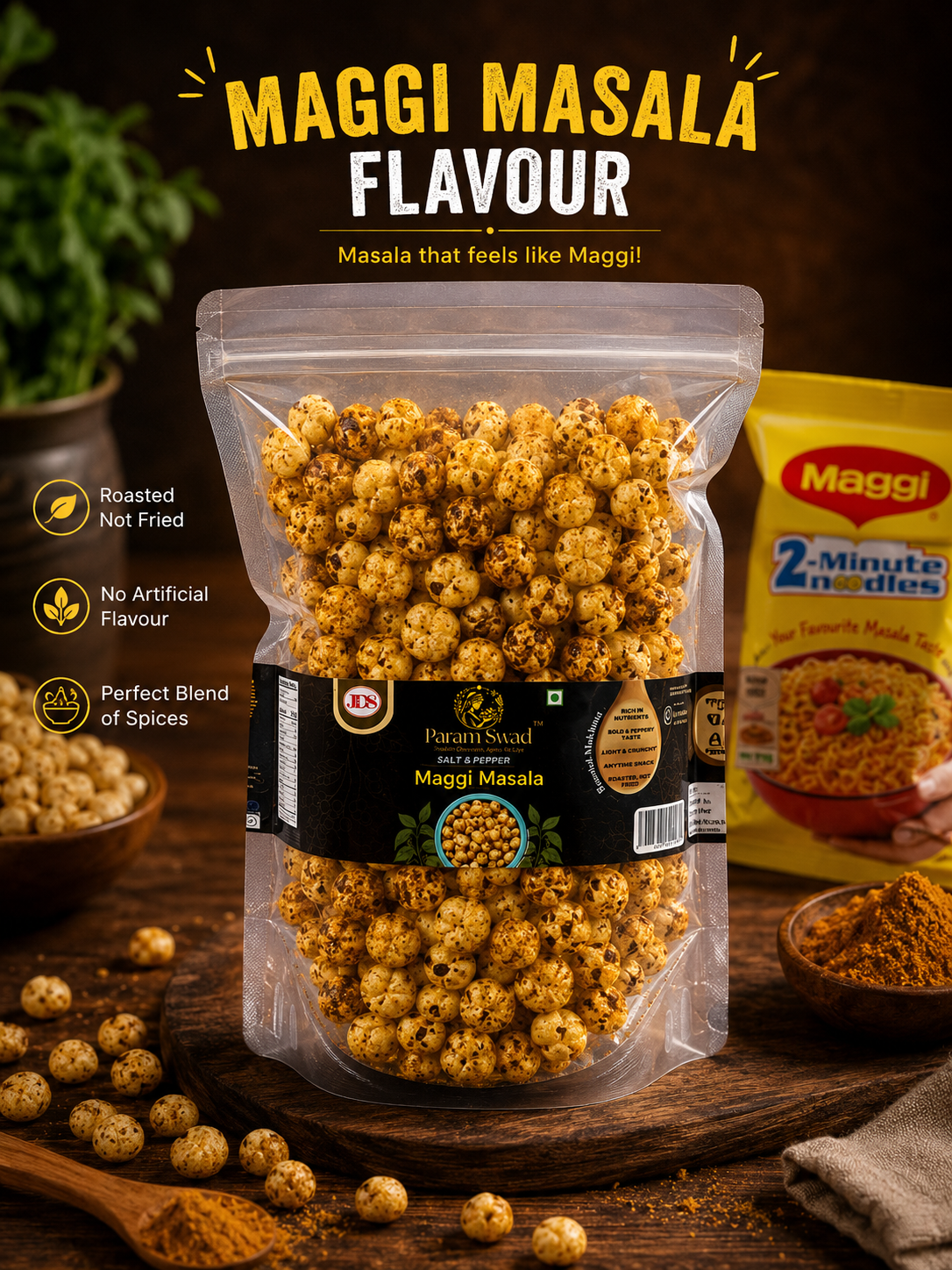 Param Swad Maggi Masti Roasted Makhana 200gm.