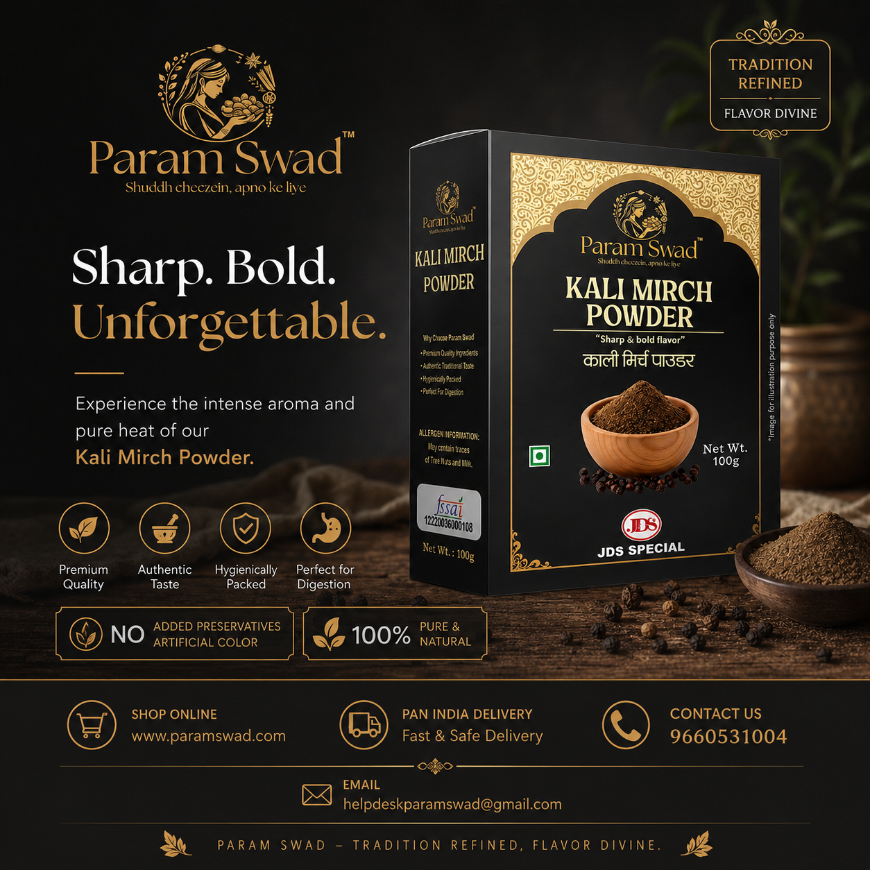 Param Swad Kali Mirch Powder (Black Pepper Powder)